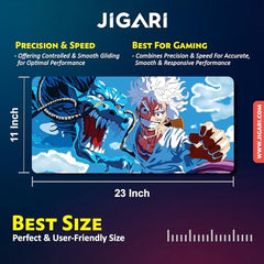 JIGARI Extended Anime Large Mouse Pad (11 x 23 Inch) | Gaming Mousepad for Laptop, Desktop & Keyboard | Smooth Surface | Anti-Slip Rubber Base (Zoro - Sword Master - One Piece (P08))