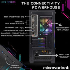 MICROVARIANT Nexus I7 Premium Desktop PC | Core I7-4770 Turbo Processor| 16GB RAM | 256GB M.2 NVMe SSD | HD Graphics 4600 | WiFi 6 + BT 5.3 Dongle | Windows 11 Pro | Office 21 | 2 Year Warranty