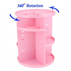 SYGA 360 Degree Rotating Makeup Organizer and Storage Box Adjustable Multi-Function Rack Cosmetic Case(Black)