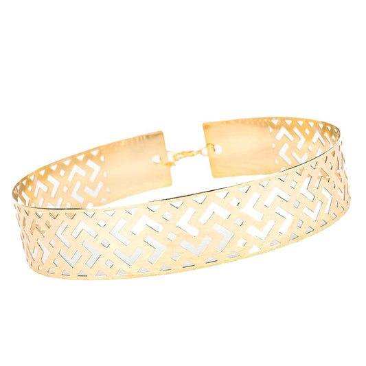 SYGA Waistband Dress Belt with Wide Band and Mirror Finish, for Women, Gold