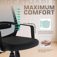 Da URBAN® Dysen Office Chair, High Back Mesh Ergonomic Home Office Desk Chair with 1 Year Warranty,Tilt Lock Mechanism (Grey)