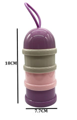 SYGA 3 Layer Cute Bear Portable Baby Food Milk Powder Storage Box Bottle Container_Purple (Design May Very)