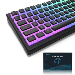 Womier Pudding Keycaps, PBT Shine Through Keycaps White 164 Keys Set