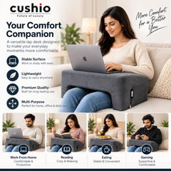 CUSHIO Lap Desk Pillow for Working on Laptop, Reading & Gaming (Grey)