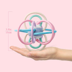 SYGA Baby teether Ball Rattle Manhattan Baby molars Solid Tooth Grip Exercise Hand Grab Toy 0-3 Months