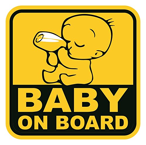 SYGA 'Baby On Board' Baby with Milk Bottle Car Stickers