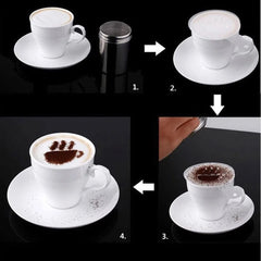 SYGA 16pcs Creative Nice Coffee Stencil Coffee Template Strew Spray Art Stencils