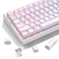 dagaladoo Cute PBT keycaps,Coffee Cat, XDA Profile Keyboard Keycaps