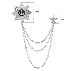 SYGA Men's & Women Suit Shirt Stud Lapel Pin Chain Tassel Brooch Pin with Crystal Chain(Silver)