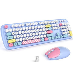 MOFII Wireless Keyboard and Mouse Combo, Full Size, 2.4GHz, Windows, Purple
