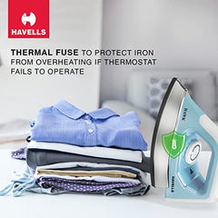 Havells Blaze Dry Iron 2 KG Heavy Weight Dry Iron| 1250W| American Heritage Non-stick Coated Sole Plate For Smooth Gliding & Long Life| Aerodynamic Design| 2 Year Manufacturer Warranty (Black)