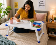Eduway Multipurpose White Board Study Laptop Table for Student | with Adjustable Height Bed Table for Kids | Portable Laptop Table for Home, Office & Presentation | Include with 1 Marker & 1 Duster