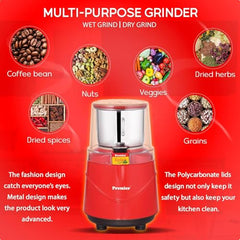 Premier Spice Grinder | 350W Wet & Dry Multifunction Food Grinder | Stainless Steel Herbs, Spices, Nuts, and Coffee Grinder for Home & Office with Detachable Jar