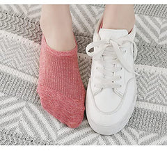 MOMISY Unisex Cotton Invisible No show Cotton Loafer Adult Socks for men & Women (Multi-colour Pack of 5)-Free Size (Invisible-Plain)