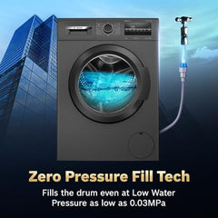 Bosch 7 kg 5 Star Front Load Fully-Automatic Washing Machine, Antibacterial Tech, AI ActiveWater, 15 Wash Programs, 53L Large Drum, SoftCare Paddle, Silver, WAJ24266IN (2026 Model)
