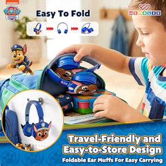 Wembley Paw Patrol Kids Wireless Bluetooth Headphones with Mic | Foldable Over Ear Headphones for Boys & Girls 3-8 Years | 90dB Safe Volume, AUX & USB Charging | Travel, Study & Music