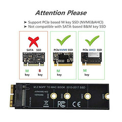 Tobo M.2 NVME SSD Convert Adapter Card Compatible with MacBook Air Pro Retina (Year 2013-2017), NVME/AHCI SSD Upgraded Kit for A1465 A1466 A1398 A1502(Not Fit Early 2013 MacBook Pro) TD-406HS