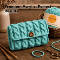 Classyo Acrylic Yarn for Crocheting (100gms x 1 Ball, 4ply) | Soft Wool Crochet Thread | Acrylic Hand Knitting Yarn | Wool for Crochet | For Sweater, Scarf, Hat, Baby Clothes, Purse, Gift Bags and DIY Crafts (Butter, Pack of 1)