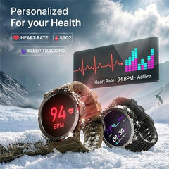 CrossBeats Everest 2.0 | Latest 2026 Smart Watch for man | 1.43" AMOLED Always ON Display Bluetooth Calling Rugged Outdoor Smartwatch | Upto 15 Days Battery Life 100+ Sports Mode Flash Light (Black)