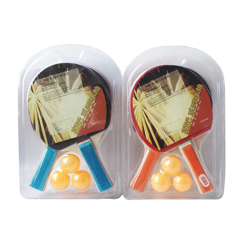 SYGA 2 Bats and 3 Ping Balls Table Tennis Set Short Handle Table Tennis Paddle Racket Kit for Children Gifts, Sports