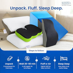 Sleepsia Donut Pillow for Tailbone Pain |1 Year Warranty| Coccyx Seat Cushion for Chair-Hemorrhoid& Piles Pillow-Car Seat Donut Cushion Hemorrhoids Fistula Prostate Post Relief (Memory Foam)