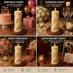 Decorative Fragrance Candle with Raised 3D Ivory Swirl Pillar Artwork | Long Burning Scented Candle for Home Décor, Living Room, Bedroom, Meditation Space, Table Decoration & Gift