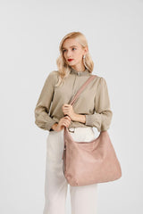 SYGA PACK OF 3 Women's Bags Large-Capacity Soft Leather Hobo Bag,Sling Bag With Clutch(PINK)