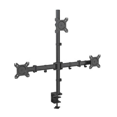 Triple Monitor Arm for 13–27” Screens, 3 Screen Full Motion Desk Mount Stand, Heavy Duty with 180° Swivel, 360° Rotation, +90°/-85° Tilt, VESA 75x75/100x100, 8kg Load per Arm
