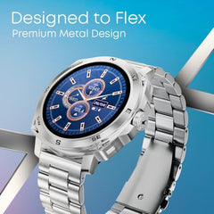 Fastrack MYND 1.93” AMOLED Display Smart Watch for Men & Women with AI Watch Faces,AI Chat,Offline Voice Commands,Curved Metallic Design,Functional Crown,BT Calling, Health Suite,100+ multisport modes