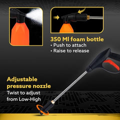 AGARO Supreme High Pressure Washer, Car Washer, 1800 Watts Motor, 120 Bars, 6.5L/Min Flow Rate, 8 Meters Outlet Hose, Portable, Car, Bike & Home Cleaning,Orange