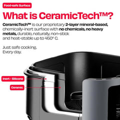 NUUK BRĪSK 6.5L 100% Toxin-Free Ceramic Air Fryer|ILAG® CeramicTech™|No Micro plastics, No PTFE, PFAS, PFOA|12 Cooking Presets|Digital Display|Shake Reminder|360° Even Cooking