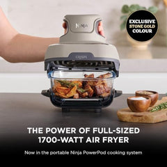 Ninja Crispi 1700W CleanCrisp Glass Air Fryer | 1.4L & 3.8L containers, Microwave, Freezer and PFAS Safe, Non-Toxic Glass Portable Cooking System with 2 year Warranty