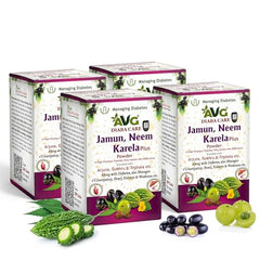 AVG Health Organics Diaba Care Karela Jamun Neem Powder 200g | Pack of 4 | Diabetes Control Ayurvedic Supplement with Arjuna, Gokhru & Triphala | Helps in Relieving Constipation | AYUSH & GMP Certified