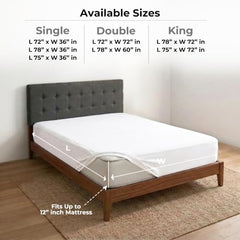 MollisHomes Mattress Protector Single Size, 72x36 Inches, Grey