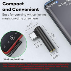 One Plus Original C to 3.5mm Audio Adapter (Pack of 2) | Type-C to AUX Headphone Jack Dongle with DAC Chip | Right-Angle Connector | Compatible with Mi, iQOO, Vivo, iPad Pro & Type-C Devices – Black
