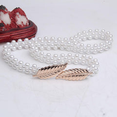 SYGA Pearl Adjustable Waist Belt with Hollowed Tassel Detail, Suitable Size for Waist 24-36 CM