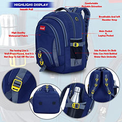 ROZEN 46 cms School Bag Class 5-12 Large 4 partition Laptop Collage Office Travel Backpack Unisex (GREY)