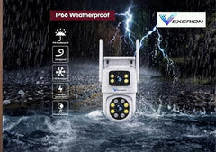 Vexcrion 360° WiFi Smart Security Camera with Dual Lens, 2-Way Audio, Night Vision, Motion Detection, Mobile App Remote View, Home CCTV Camera