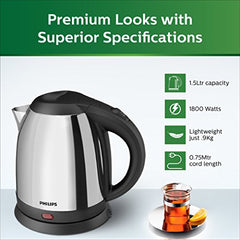 Philips HD9373/00 1.5L Capacity | 25% thicker body for longer life, triple safe auto cut off