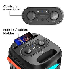 ZEBRONICS Roxor 100W Multi-Connectivity Bluetooth, HDMI ARC, Optical, USB, AUX in-Out Speaker with Dolby Audio, Wireless UHF MIC, and Karaoke, TWS, LED Lights, and Recording Function