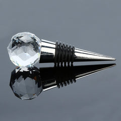 SYGA Diamond Crystal Wine Bottle Stopper Corks Keep Wine Fresh, Zinc Alloy and Glass Reusable Ball Plug Cover Sea Kitchen (Cyan)