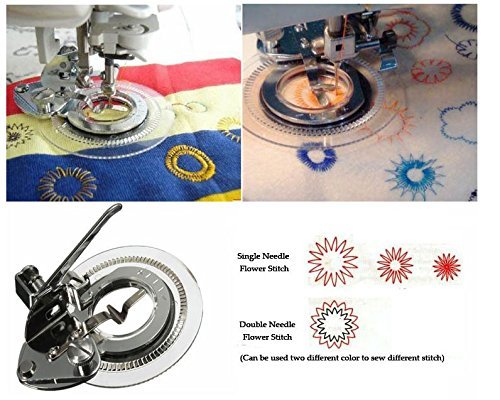 SYGA Universal Decorative Daisy Flower Stitch Presser Foot fit All Low Shank Snap-On Sewing Machines