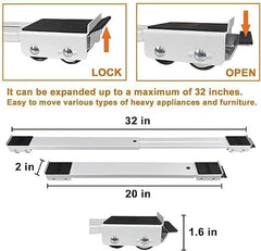 Universal Adjustable Furniture Washing Machine Stand with Wheels, Heavy Duty Appliance Roller Base, Anti-Slip, Anti-Vibration, Easy Move for Washer, Dryer & Fridge