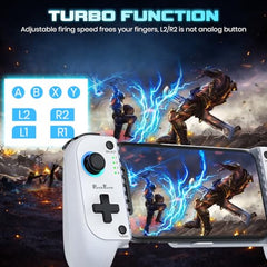 PunnkFunnk Gaming Controller Lite Wireless Bluetooth Gamepad for Android, iOS, PC & Smart TV with Turbo Function, Ergonomic Grip, Rechargeable Battery (X1 Pro Wired)