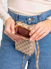 MOMISY Mobile Bag Cellphone Sling Bag Card Holder Wallet Handbag Crossbody multi-function Shoulder Bag for Girls & Women-Diamond (Khaki)