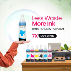 Splashjet 011/012 Compatible Refill Ink for Epson L8180 / L8160 Printer – Compatible Ink Bottle for Epson 011/012 Ink Code (70gm x C/M/Y/BK/PB/GY) Ink Bottle – 502373