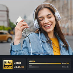 UGREEN USB C to 3.5mm Audio Adapter, Hi-Res 32bit/384KHz Type C Aux Dongle