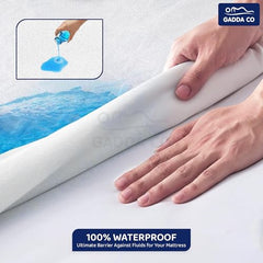 GADDA CO 100% Waterproof Premium Cotton Feel Mattress Protector King Size 78x72 Inch|Ultra Soft Breathable & Fitted Bed Protector Terry Cover Double Bed (6.5x6 feet, Fits 10 Inches, Grey)