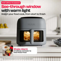 NUUK BRĪSK 6.5L 100% Toxin-Free Ceramic Air Fryer|ILAG® CeramicTech™|No Micro plastics, No PTFE, PFAS, PFOA|12 Cooking Presets|Digital Display|Shake Reminder|360° Even Cooking