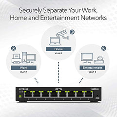 NETGEAR 5-Port Gigabit Ethernet Plus Switch (GS305E) - Desktop or Wall Mount, Home Network Hub, Office Ethernet Splitter, Silent Operation